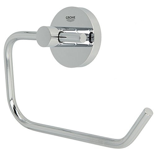 GROHE 40689001 Essentials Wall-Mounted Toilet Paper Holder, Starlight Chrome