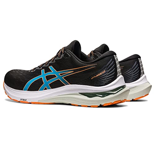 ASICS Men's GT-2000 11 Running Shoes, Black/Sun Peach, 10.5 X-Wide