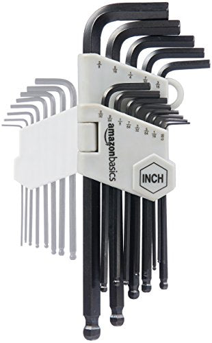 Amazon Basics Hex Key Allen Wrench Set with Ball End - Set of 26