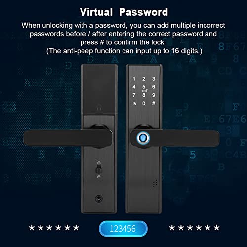 Fingerprint Smart Lock, WiFi Electronic Door Lock, Touchscreen Smart Door Lock with Password | IC Card | Tuya Smart Door Lock with Mechanical Key