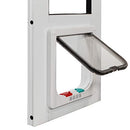Whiskers and Windows Cat Door for Horizontal Sliding Windows, Large Cat Flap, Fits Windows 34"-37" h, White