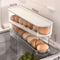 ZeJlo Egg Holder For Refrigerator, Space-Saving Rolling Eggs Dispenser for Refrigerator Storage, Made of Sturdy, Clear PTE Material, Holds 12 Large Eggs