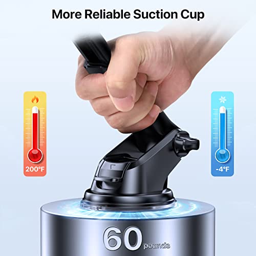 [Military-Grade Reliable Suction] Miracase Car Phone Holder, Universal Mobile Phone Holder for car, car Phone Mount for Dashboard Windshield Vent Compatible with All Smartphones