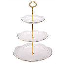 EAMATE 3-Tier Round Ceramic Cupcake Stand, High Tea Stand for Wedding and Birthday Party