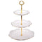 EAMATE 3-Tier Round Ceramic Cupcake Stand, High Tea Stand for Wedding and Birthday Party