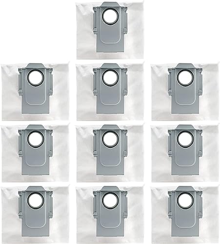 10 x Replacement Dust Bags for Roborock S7 MaxV Ultra, Q7 Max+, S8+ & S8 Pro Ultra Robot Vacuum Cleaners - 3L Large Capacity, Compatible with Roborock Auto-Empty Station Dock