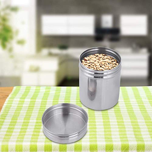 304 Stainless Steel Sealed Food Storage Jar Portable Tea Coffee Beans Container Easy for Travel Outdoor and Camping(S)