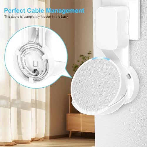 ZUOLACO Wall Mount Holder for Pop, Outlet Hanger stand for Pop, Built-in Cable Management, White