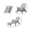 Gardeon Sun Lounger Folding Lounge Chair Wheels Patio Outdoor Furniture Grey