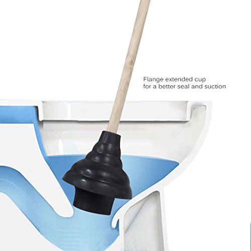 HAUTMEC Rubber Toilet Plunger for Bathroom, Sinks & Drain Clogs - Use in Homes, Commercial & Industrial Buildings PL10091701
