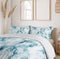 Ambesonne Apartment Decor Duvet Cover Set, Fluffy Cloud Skyline Like Marble Motif with Grunge Features Art Image, 3 Piece Bedding Set with Pillow Shams, Queen/Full, Turquoise