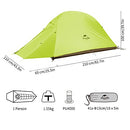 Naturehike Cloud up 1 Person Backpacking Tent Lightweight Camping Hiking Dome Tent for 1 Man (Mustard Green (20D Nylon))