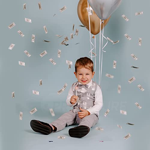 Money Confetti Poppers 4 Pack | Confetti Cannon Party Poppers Confetti Shooters for Events Birthday Celebrations | Bulk Small 100 Dollar Green Bills Launcher | Large Paper Gun Launcher Tube Stick