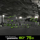 Greenworks 80V (180 MPH / 610 CFM / 75+ Compatible Tools) Cordless Brushless Backpack Blower, 2.5Ah Battery and Rapid Charger Included, Green/Black