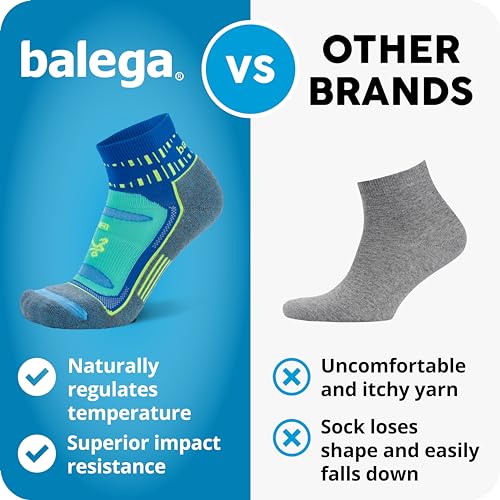 Balega Unisex Adults Running Socks Blister Resist Quarter, Black, Large US