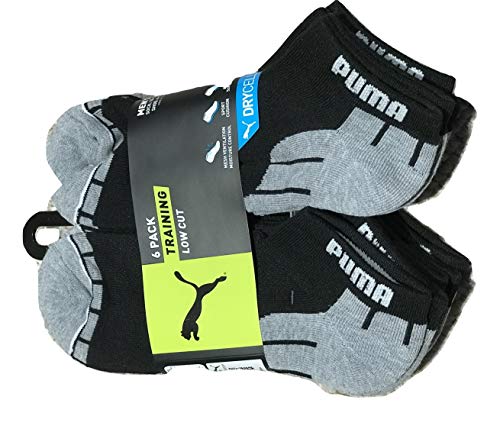 PUMA Men's 6pk Low Cut Socks (BLACK GREY 3)