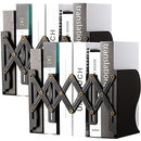 Chitidr 2 Pieces Adjustable Bookend Expandable Metal Bookend Desktop Book Stand Magazine File Organizer Holder Nonslip Book Stander with 2 Divider for Home Office School Library, Extends up to 19 Inch
