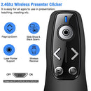 2-in-1 USB Type C Presentation Clicker Wireless Presenter Remote for PowerPoint, Powerpoint Clicker with Volume Control PowerPoint Slide Advancer for Mac, Computer, Laptop