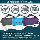 PAVILIA Travel Blanket Airplane Compact with Bag, Soft Packable Plane Blanket Kids Adults, Portable Camping Flight Essentials, Travelers Gifts Accessories, Luggage Backpack Strap, 65x40 Navy Blue