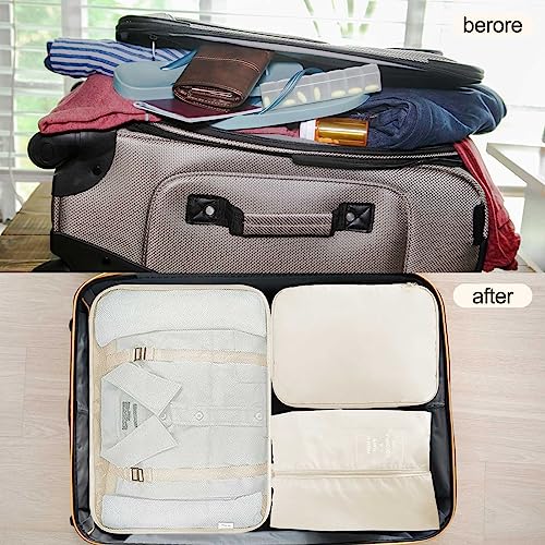 DAWNTREES 9 Set Packing Cubes for Travel, Luggage Suitcase Organizer,with Shoe Bag,Compression Packing Cubes,Cosmetics Bag, Travel Accessories Bags Made with Wearable Waterproof Fabric