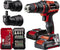 Einhell Cordless Drill TE-CD 18/45 3X-Li+22 Power X-Change (18 V, 45 Nm, Angle Attachment, Eccentric Attachment, 22-Piece Bit Set, 2 x 2.0 Ah Battery, Charger + E-Box)