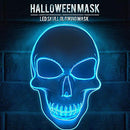 Halloween Mask, LED Glowing Horror White Skull Mask,Grim Reaper Mask,Halloween Carnival Party Cosplay Atmosphere Props