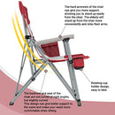 KingCamp 2 Pack Camping Chair for Adults with Arm Rest and Cup Holder Portable Camping Chair Support 300LBS Heavy Duty Folding Camp Chair for Lawn Outdoor Sports Travel (Red&Gray)