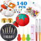 140 Pieces Sewing Tool Set Including Tomato Pin Cushion, Pumpkin Wrist Cushion, Glass Ball Head Pins, Self Threading Needle Gourd Shaped Needle Threaders, Seam Ripper, Thimble and Soft Tape Measure