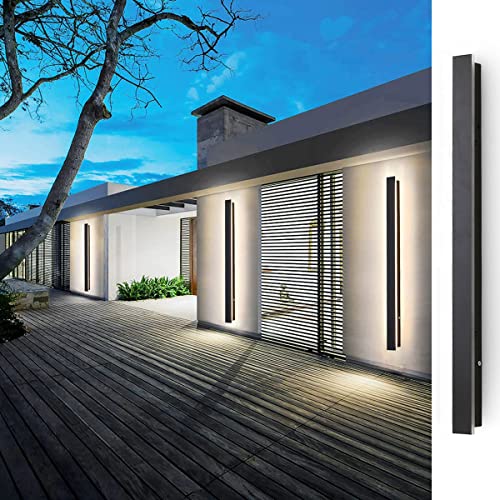 LED Wall Lamp Outdoor Modern Waterproof IP67 Porch Garden Long Wall Light & Indoor Bedroom Bedside Decoration Lighting Lamp (UL Classified) (Dimmable(3000-6000k), 150cm)