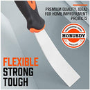 HORUSDY 5-Piece Putty Knife Set, Stainless Steel Scrapers, Heavy Duty Non-Slip Handle 1.5", 3", 4", 6"and 3" 6 in 1 Painters Tool. Perfect for Taping, Scraping Paint, Drywall Spackle