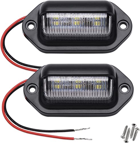 2PCS 6 LED License Number Plate Light Lamps for Truck SUV Trailer Lorry 12/24V