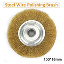 4 Pack Brass Steel Wheel Wire Brush, 100mm Rotary Cleaning Wire Brush for Drill, Polishing Tool for Removal of Rust/Corrosion/Paint