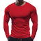 Muscle Alive Men's Fitness Long Sleeve Shirts Firm Compression Base Layer Bodybuilding Tops Polyester and Spandex, 9309 Red, M