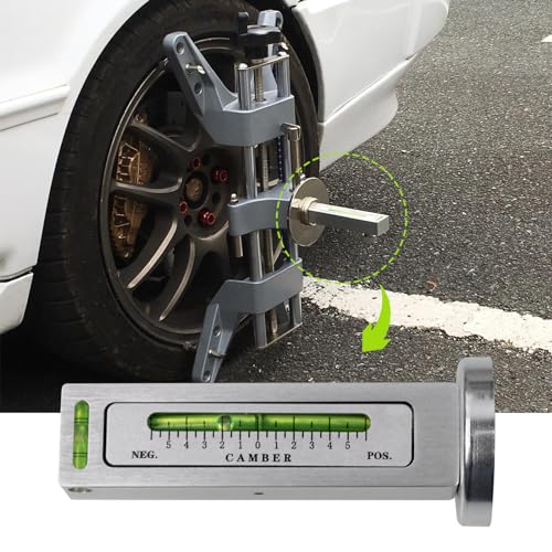 RULLINE 2 Sets Wheel Clamp & Magnetic Adapter Wheel Alignment Tool for Precise Camber Caster Gauges Compatible with 11-25" Rims Camber Alignment Tool Universal Tire Repair Tool