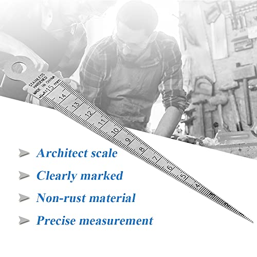 Bestgle Taper Gauge, 1-15mm Stainless Steel Tapered Gauge Depth Welding Test Spark Plug Gap Ruler Hole Depth Inspection Tool Inch & Metric Tapering Measurement