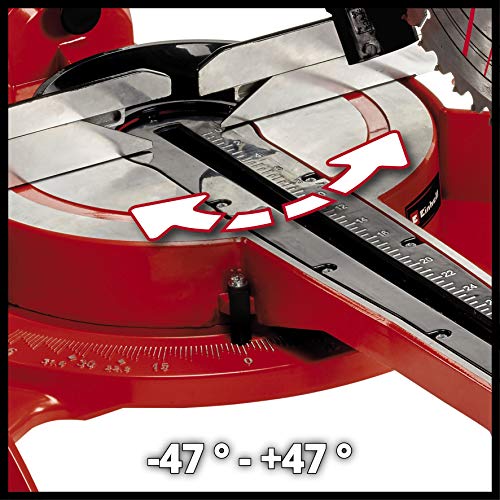 Einhell 4300395 Dual Drag, Crosscut and Miter Saw TC-SM 2534/1 (Maximum 2350 W, Integrated Drag Function, Saw Head Tilts to Left/Right, Laser, Include Carbide-Tipped Precision Saw Blade)