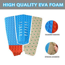 Univeral Non-Slip Traction Mat 3 Pieces EVA Surfboard Deck Traction Pads with Tail Kicker 3M Adhesive Grip Stomp Pad for Surfboard Fish Skimboard Longboard Shortboard Funboard