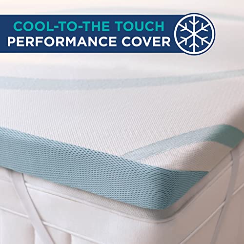 Tempur-Pedic TEMPUR-Adapt + Cooling 3-Inch Twin Mattress Topper Medium Luxury Premium Foam, Washable Cover, Medium Cooling Topper,White