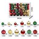 100ct Christmas Balls Tree Ornaments, Shatterproof Christmas Decorations Set with Reusable Hand-held Gift Package for Holiday Xmas Tree Decor (Gold, Red, Green)