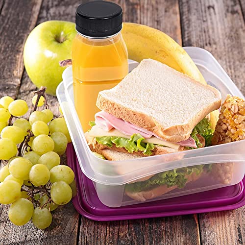 Packware (10 Pack - 250 ml) Empty Plastic Juice Bottles with Lids Square Drink Containers PET Refillable Empty Water Drink for Storing Homemade Juices Water and Other Beverages | BPA-Free