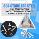 Glarks 230Pcs M3 Stainless Steel Allen Hex Drive Button Head Socket Cap Bolts Screws Nuts Assortment Kit (M3)