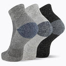 Merrell Men's and Women's Wool Everyday Hiking Socks-3 Pair Pack-Cushioned, Ankle - Charcoal Heather, Medium-Large