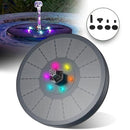 NOVEDEN Solar Fountain Water Pump for Bird Bath with RGB Color LED Lights - Sustainable, Anti-Drift Design, Easy to Clean, Black