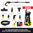 BESTSOON 3600PSI High Pressure Washer, Electric Pressure Washer with Spray Gun and Hose Reel, 2200W Power Washer Electric High Pressure Cleaner Washer Gurney Water Pump Hose with 6 Nozzles