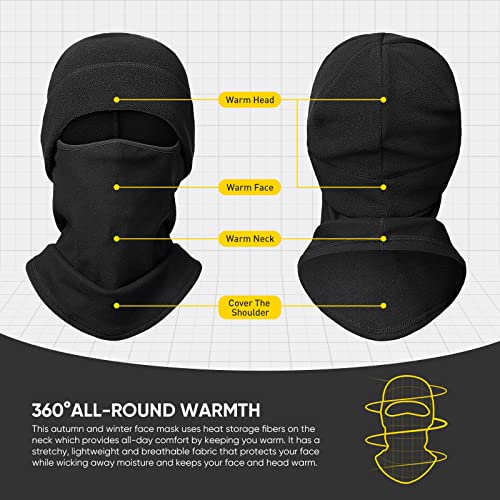 Snowledge Balaclava Face Mask Thermal Winter Ski Mask Beanie Motorcycle Cycling Balaclava for Men Women Windproof Cold Weather Neck Gaiter