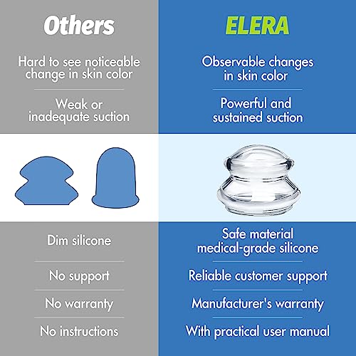 ELERA Silicone Cupping Theraphy Set, Professionally Chinese Massage Cups for Cupping Therapy and Cellulite Reduction (7 Cups)