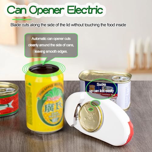 VEMJO Electric Can Opener For Kitchen One Touch Hands Free Automatic Can Opener Electric for Almost Cans Battery Operated Can Opener For Seniors and Arthritis Smooth Edge Food-Safe (Red)