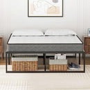 Bed Frame Single Size, All Metal Material Mattress Base, 39cm Large Storage Space Under Platform Bed, Black(91 * 190 * 41cm)