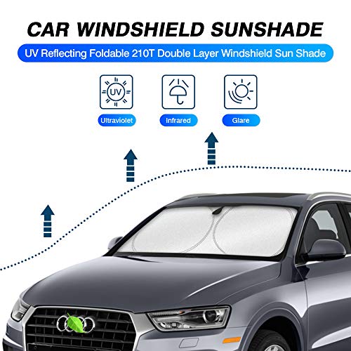 KUST Custom Fit Windshield Sun Shade for Audi Q3 2013 2014 2015 2016 2017 2018 Accessories Sunshade Foldable Window Sun Visor Protector Blocks UV Rays Keep Your Car Cooler
