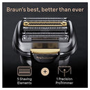 Braun Series 9 PRO Plus Electric Shaver for Men, 5 Pro Shave Elements and Precision Long Hair ProTrimmer, Charging Stand, Wet and Dry Electric Razor with 60min Runtime, 9510s, Black